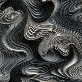 Sophisticated 3D Grayscale Abstract Pattern