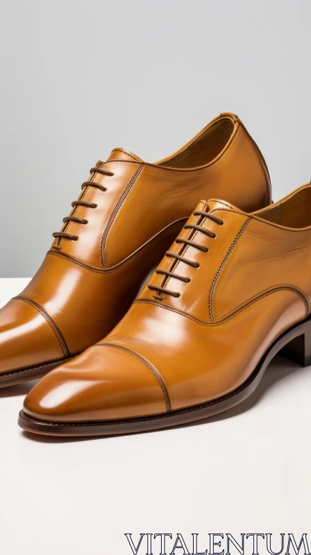 Brown Leather Shoes: Elegant Footwear for Men and Women AI Image