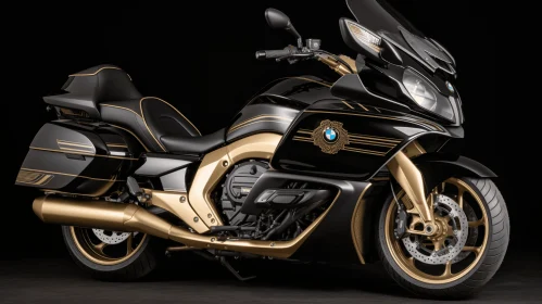 Captivating Moto Artwork with Art Deco-Inspired Design and Gold Accents