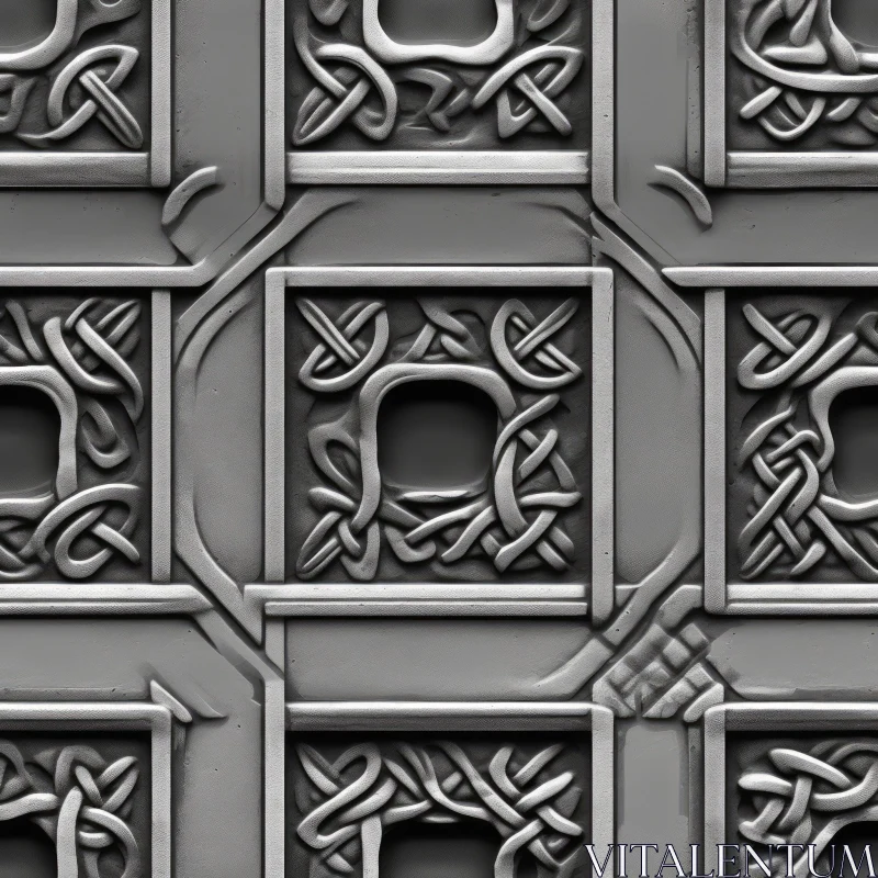 Celtic Knot Metallic Gray Seamless Texture AI Image