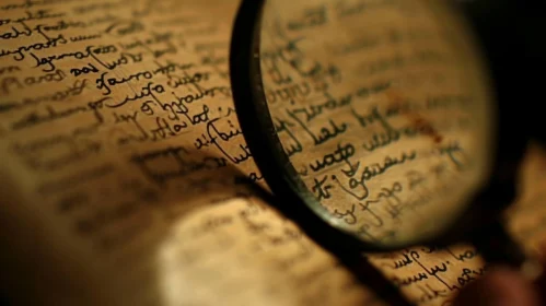 Enchanting Magnifying Glass on Old Book - Close-Up Photography