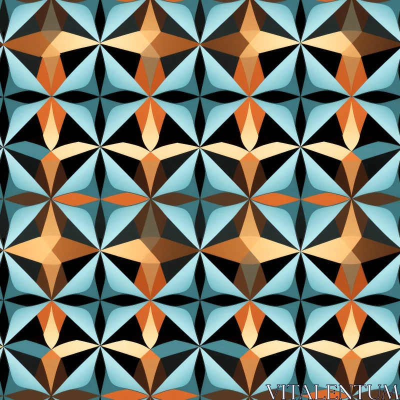 Modern Geometric Blue Seamless Pattern AI Image