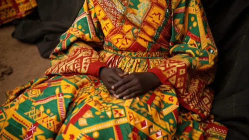 Stunning African Woman in Colorful Traditional Dress