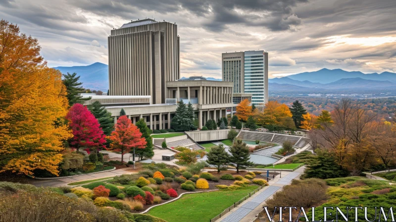 Virginia Tech Campus in Blacksburg, Virginia: A Captivating Fall Scene AI Image