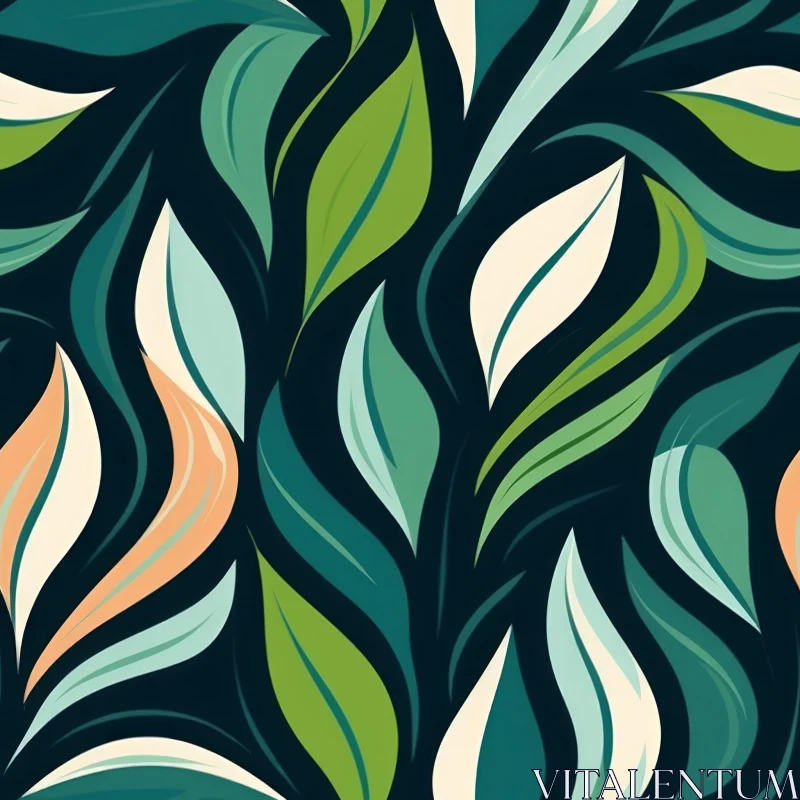 Abstract Leaves Pattern - Modern Design AI Image