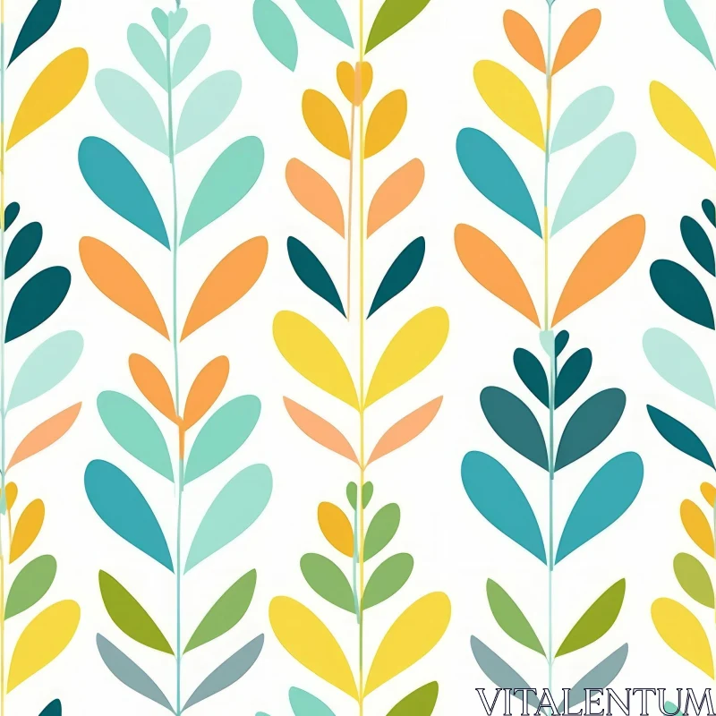 AI ART Colorful Floral Mid-Century Vector Pattern