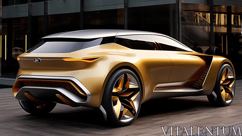 AI ART Concept Luxury Crossover Car | Modernist Vision | Amber and Gold