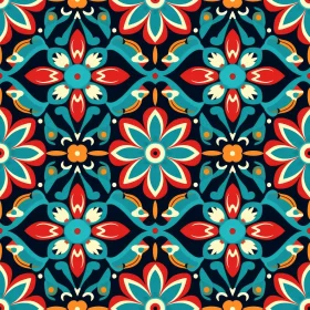 Luxurious Moroccan Floral Geometric Pattern