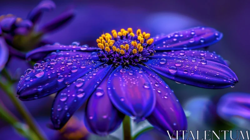 Purple Flower Close-Up: Vibrant Nature Beauty AI Image