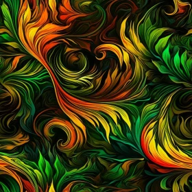Abstract Floral Painting with Bright Colors