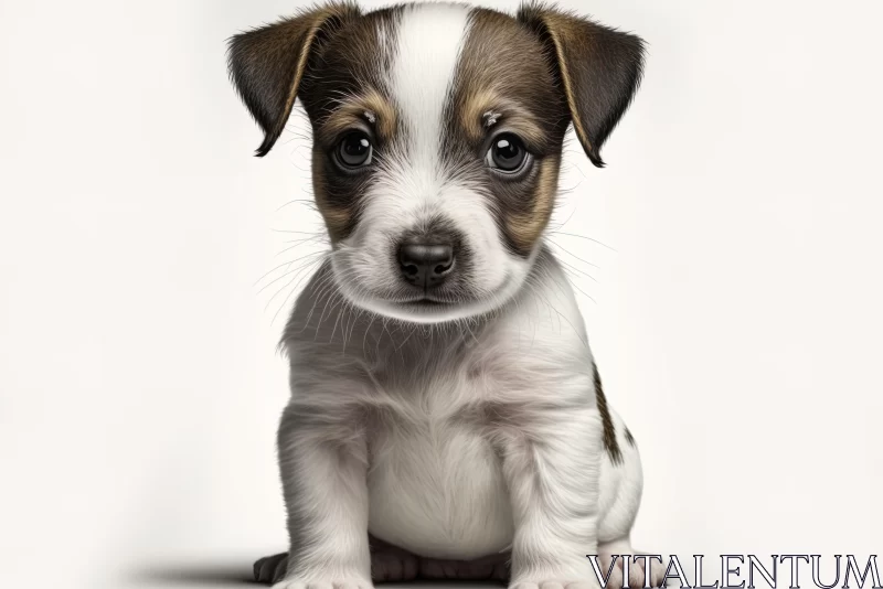 Captivating Image of a Brown and White Puppy - Realistic Art AI Image