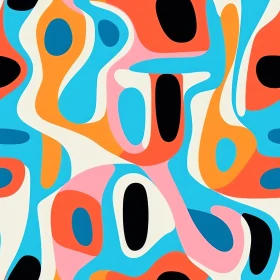 Cheerful Retro Organic Shapes Pattern