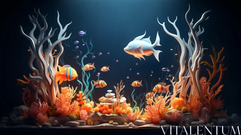 Enchanting Underwater Scene with Colorful Fish and Coral AI Image