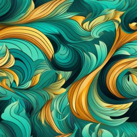 Organic Blue and Yellow-Green Seamless Pattern