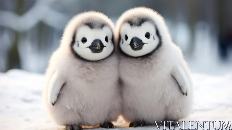 AI ART Adorable Penguin Chicks in Antarctica
