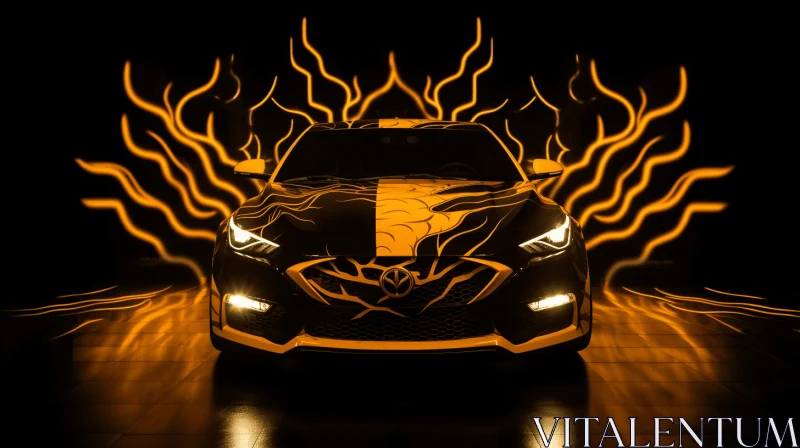 Captivating Hyundai ZX6 Flame Image: An Electric Fantasy in Luminous Kintsugi Style AI Image