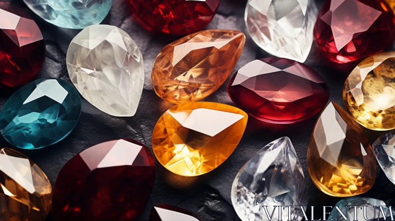Colorful Gemstones Close-Up - Sparkling Effect AI Image