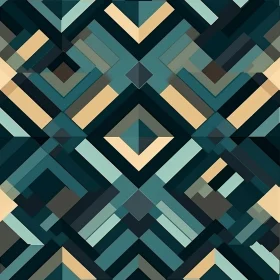 Diamond Geometric Pattern - Blue, Green, Brown on White Background