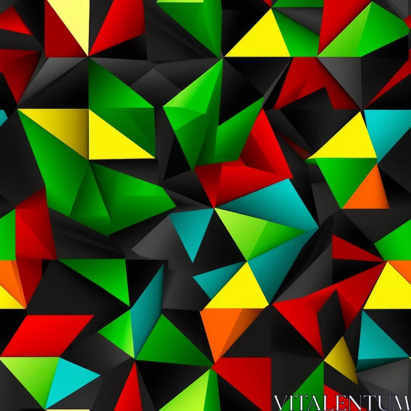 AI ART Multicolored Geometric Triangle Pattern