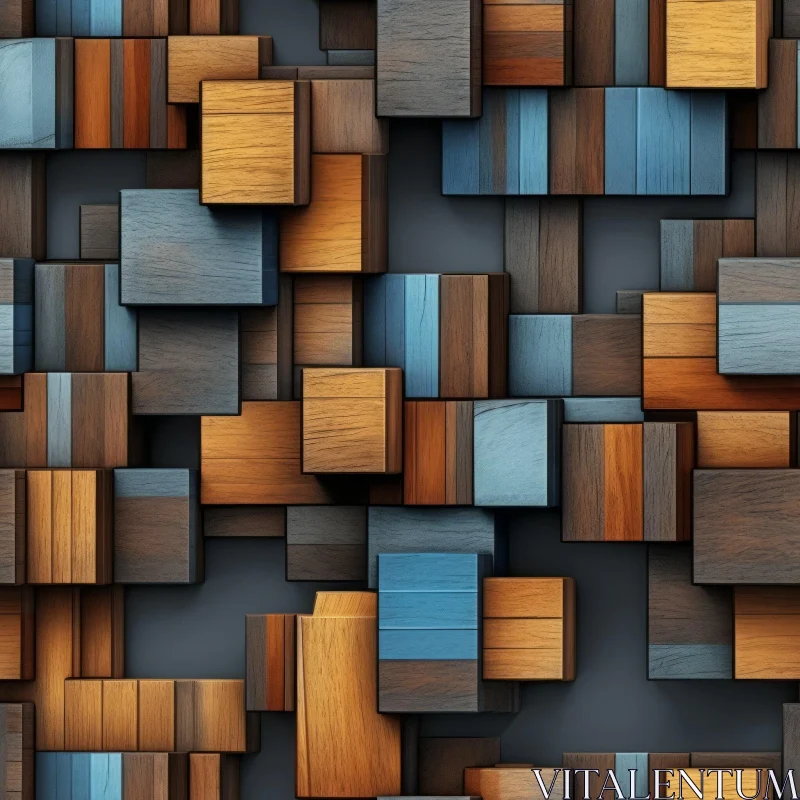 AI ART Rustic Wooden Wall 3D Rendering