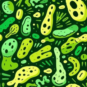 Cartoon Microorganisms Seamless Pattern