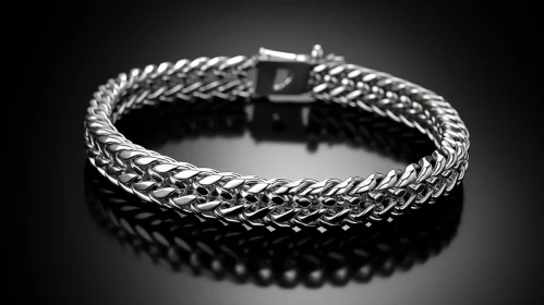 Sleek Silver Bracelet 3D Rendering
