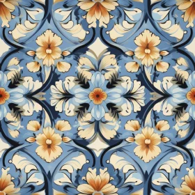 Vintage Blue & White Floral Pattern