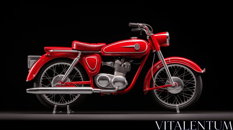 AI ART Vintage Motorcycle: Minimal Retouching, Light Red | Artistic Renderings