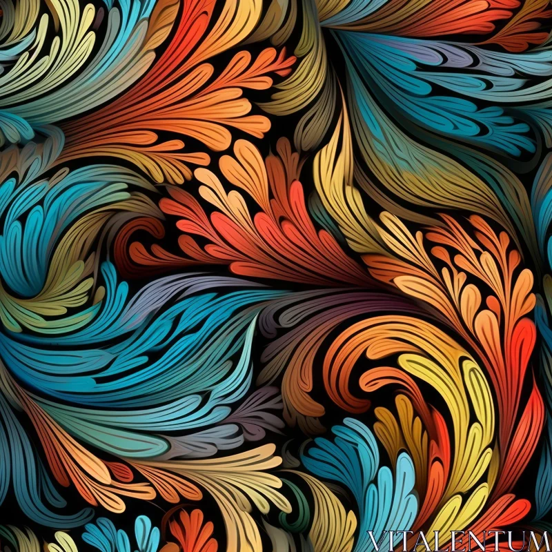 Abstract Colorful Organic Shapes Pattern for Fabric and Wallpaper AI Image