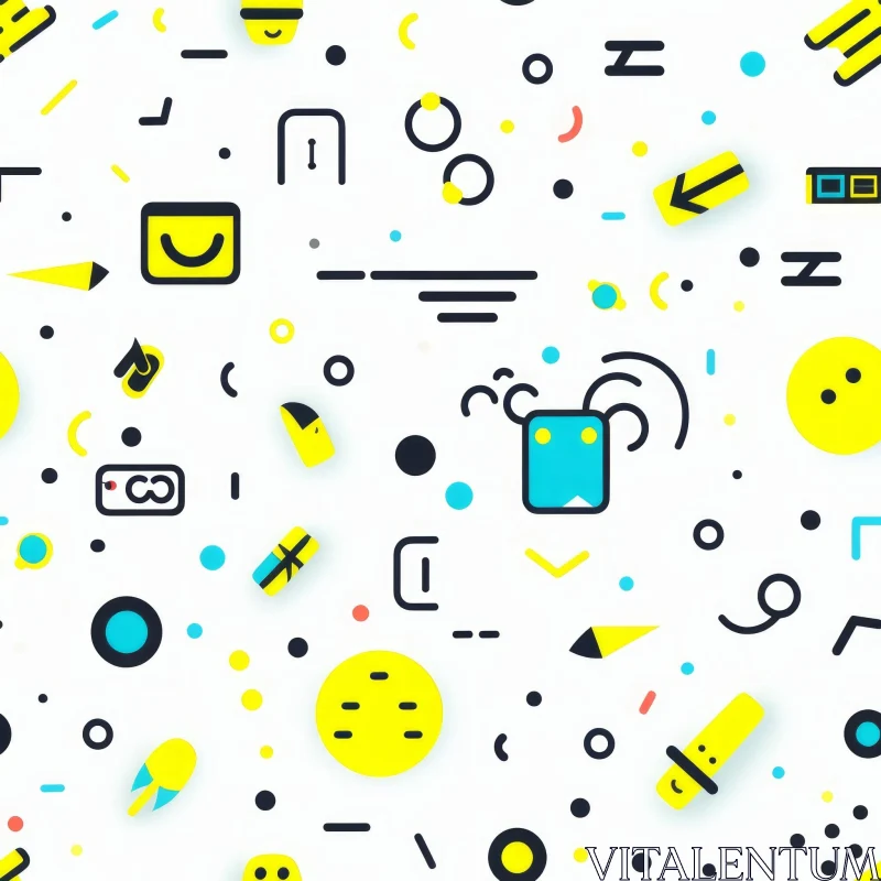 Cheerful Geometric Vector Seamless Pattern AI Image