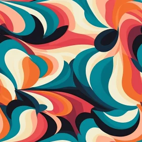 Colorful Waves Seamless Pattern - Retro Psychedelic Art