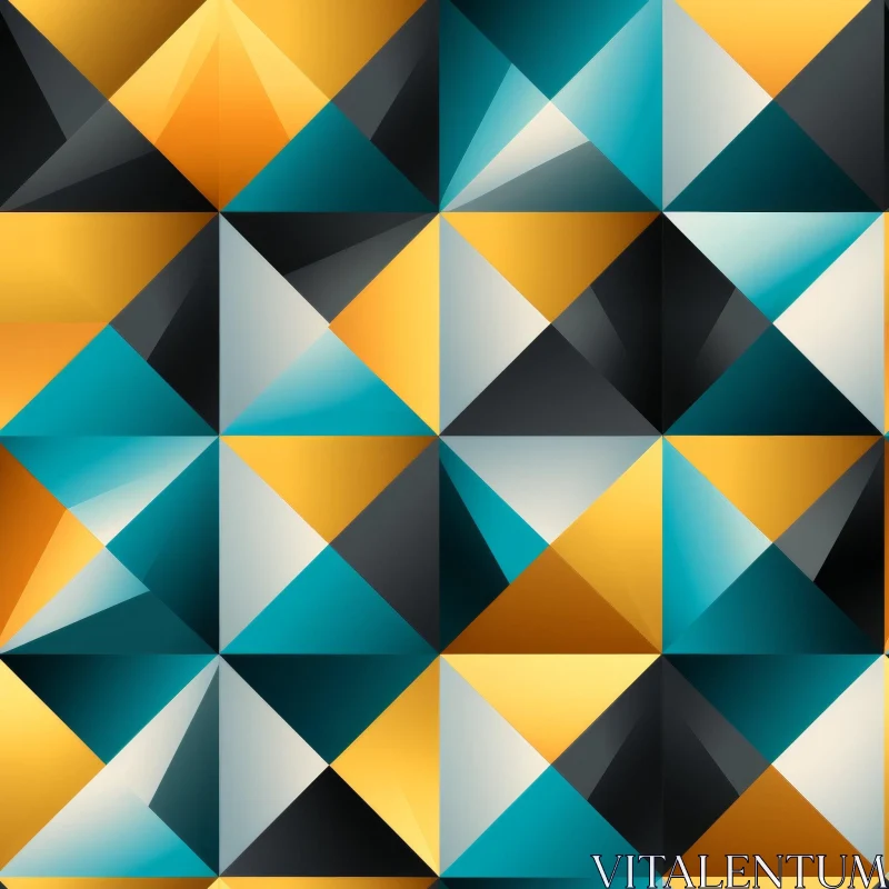 Blue and Yellow Geometric Triangle Pattern AI Image