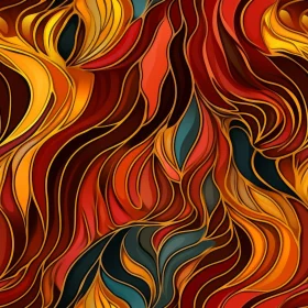 Intricate Stained Glass Pattern - Organic Shapes in Jewel-Toned Colors