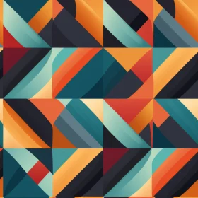 Intriguing Geometric Pattern in Orange, Blue, Green, and Black