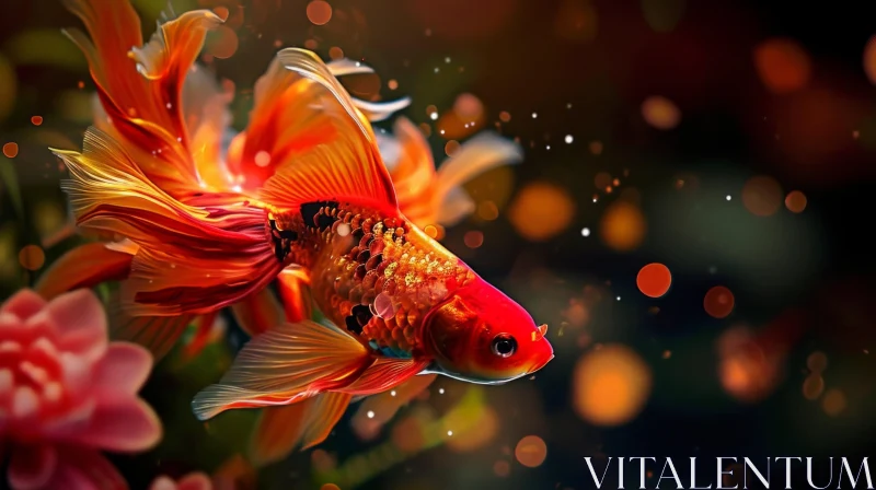 Mesmerizing Goldfish Painting for Underwater Art Enthusiasts AI Image