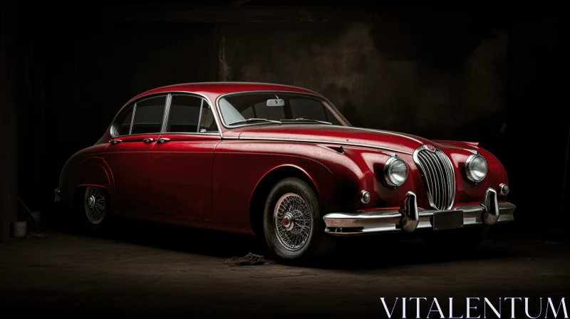 Vintage Red Car with Luxurious and Animal Intensity AI Image