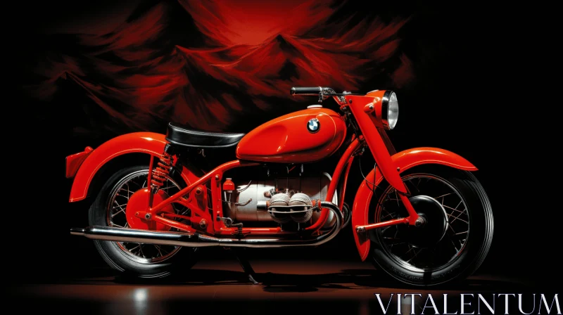 Captivating Red Bike Artwork | Digital Airbrushing | Meticulous Photorealism AI Image