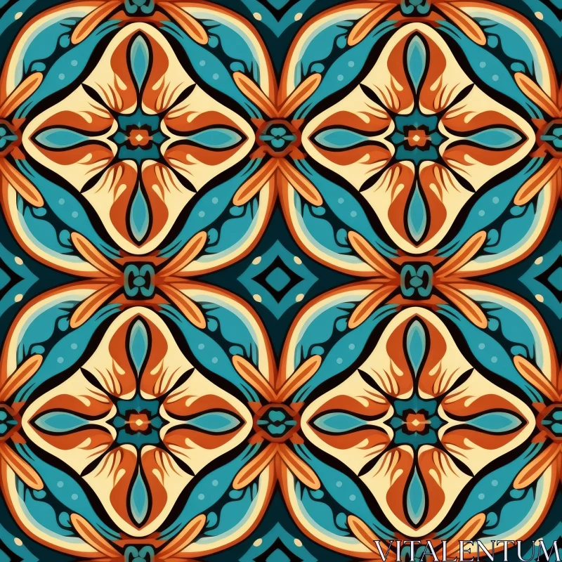 Colorful Geometric Floral Pattern for Home Decor AI Image