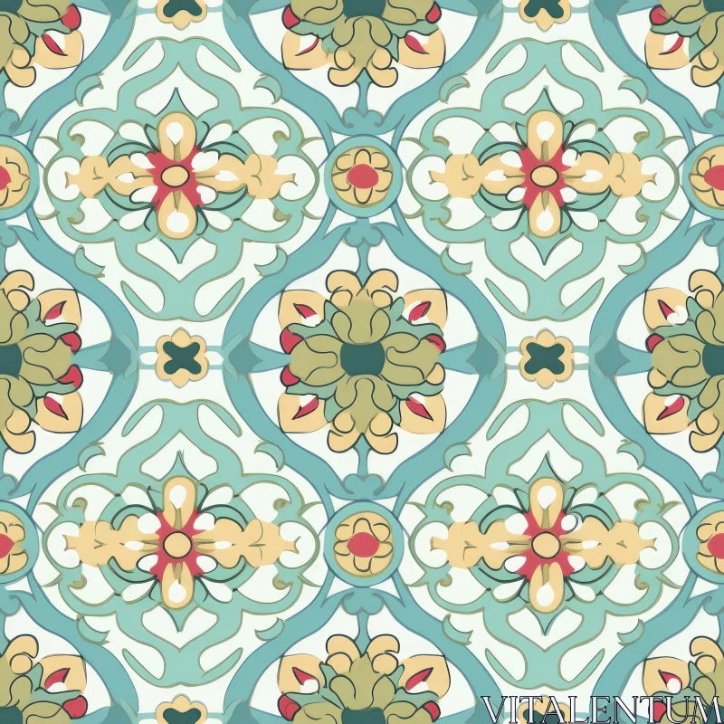 Moroccan Tiles Geometric Pattern - Intricate Design AI Image