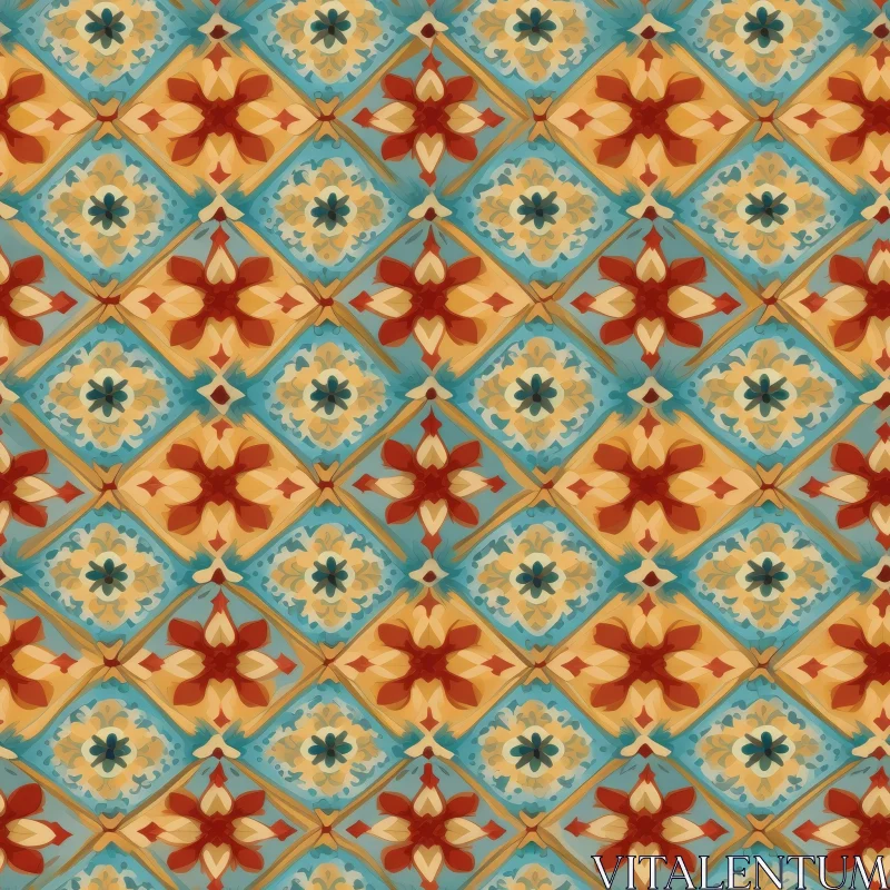 Moroccan Tiles Pattern - Colorful Geometric Design AI Image