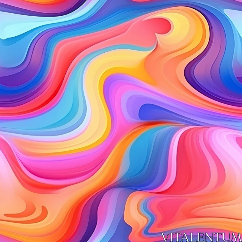 Vibrant Abstract Painting with Swirling Shapes AI Image