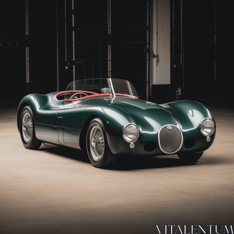 Captivating Vintage Jaguar XJ in Emerald | Synthetism-inspired Art AI Image