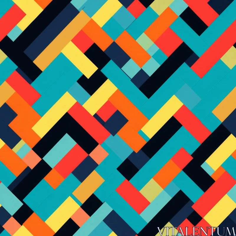 AI ART Colorful Geometric Pattern - Energy and Movement