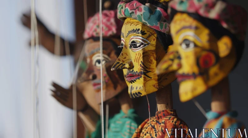 Enchanting Traditional Indian Puppets in Vivid Colors AI Image