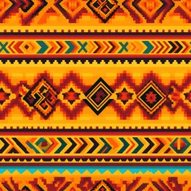 Ethnic Geometric Pattern in Warm Colors