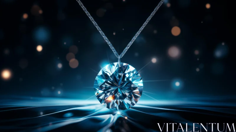 Exquisite Diamond Pendant on White Gold Chain AI Image