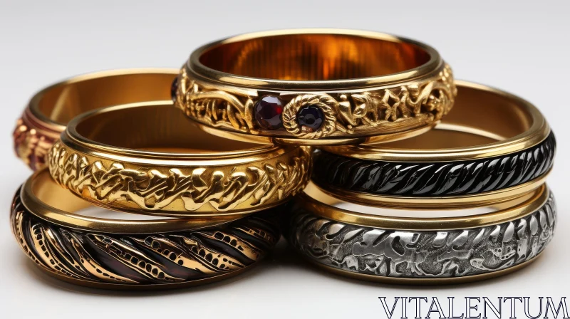 Exquisite Gold Rings Collection AI Image