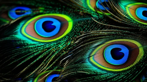 Exquisite Peacock Feathers Close-Up