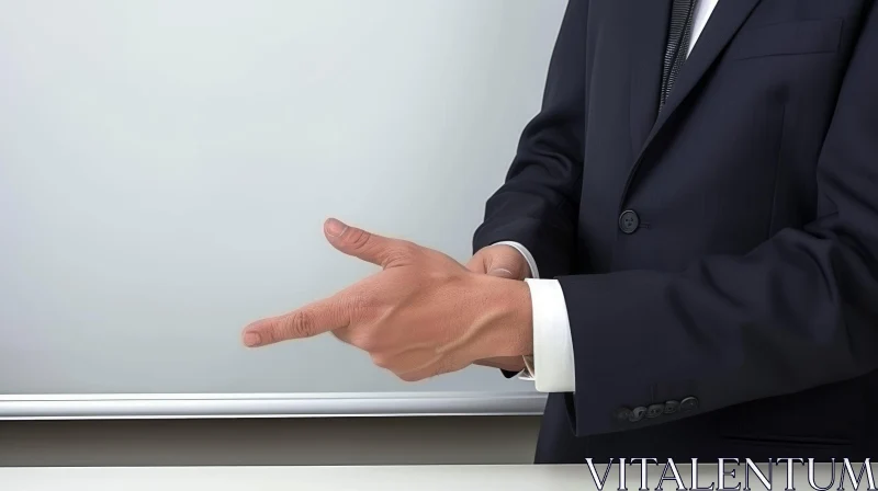 Businessman Pointing at Whiteboard | Professional Presentation AI Image