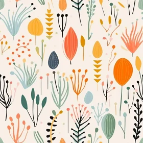 Cheerful Hand-Drawn Floral Pattern for Home Decor